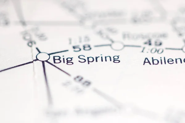 アメリカ合衆国のビッグ スプリングは 地理的地図上では — ストック写真