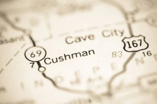Cushman Arkansas Abd Coğrafya Haritasında — Stok fotoğraf