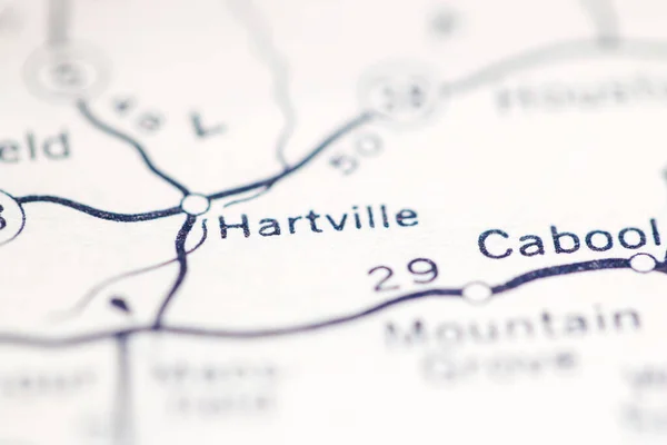 Hartville Ben Missouriban Usa Egy Földrajzi Térképen — Stock Fotó