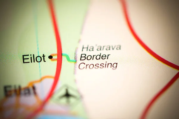 Ha\'arava Border Crossing on a geographical map of Israel