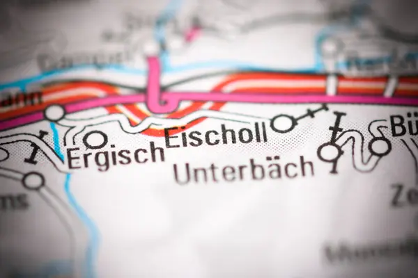 Eischoll Mapa Geográfico Suiza — Foto de Stock