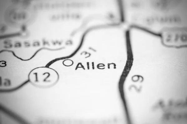 Allen Oklahoma Stati Uniti Una Mappa Geografica — Foto Stock