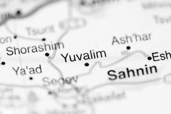 Yuvalim on a geographical map of Israel