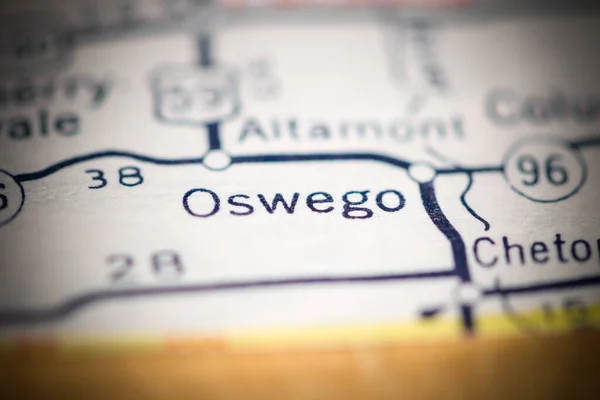 Oswego Kansas Eeuu Mapa Geográfico — Foto de Stock