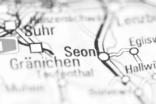 Seon Una Mappa Geografica Della Svizzera — Foto Stock
