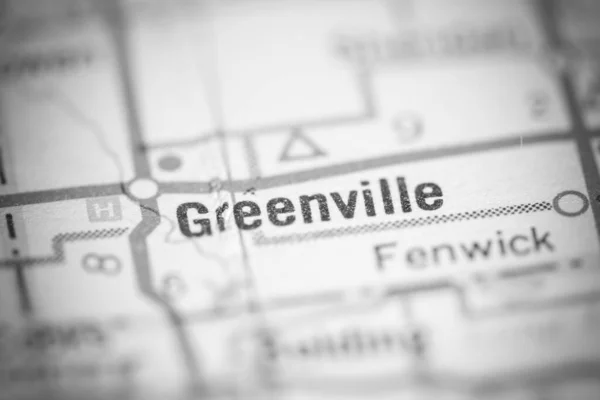 Greenville Michigan Abd Coğrafya Haritasında — Stok fotoğraf