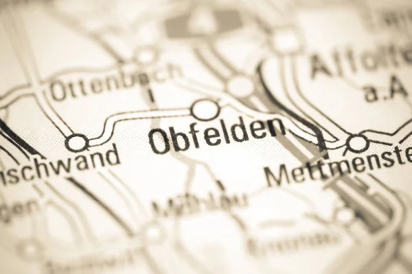 Obfelden Svájc Földrajzi Térképén — Stock Fotó