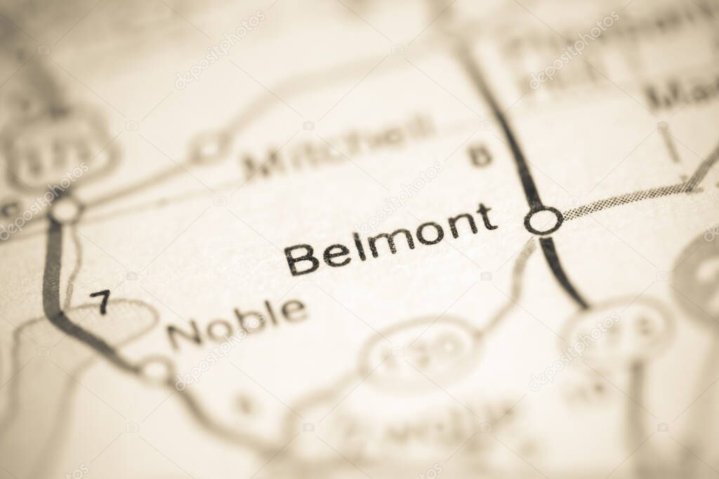 Belmont. Louisiana. USA on a geography map