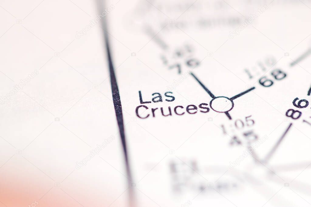 Las Cruces, United States of America, on a geographical map on a