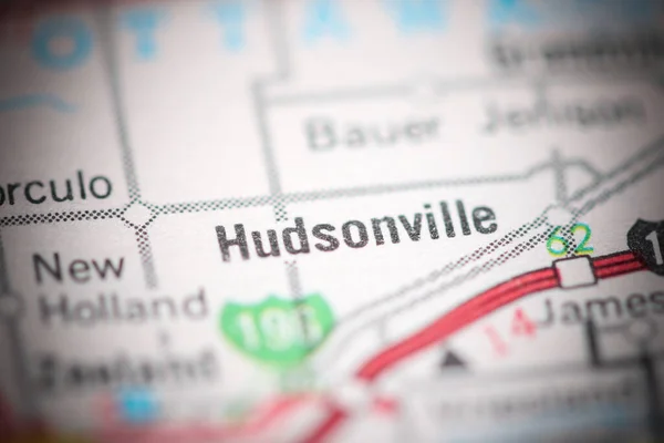 Hudsonville Ben Michiganben Usa Egy Földrajzi Térképen — Stock Fotó