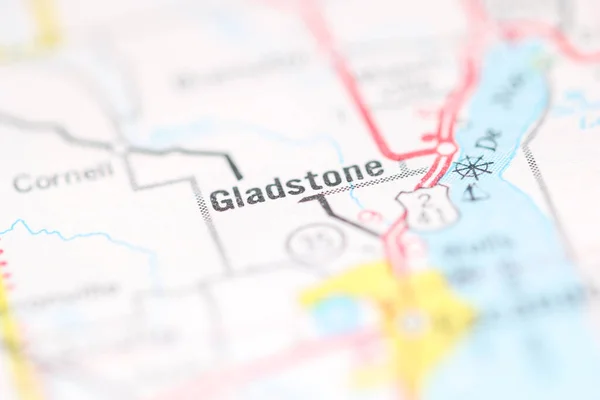 Gladstone Michigan Stati Uniti Una Mappa Geografica — Foto Stock