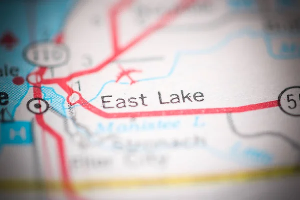 East Lake Michigan Eua Sobre Mapa Geografia — Fotografia de Stock