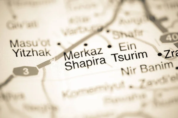 Merkaz Shapira on a geographical map of Israel