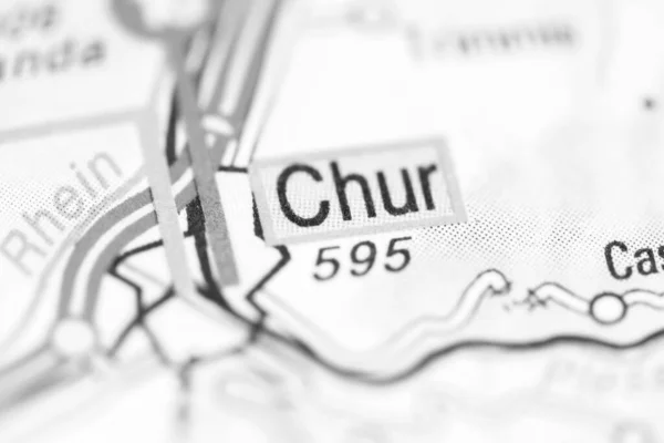 スイスの地理地図上でChur — ストック写真