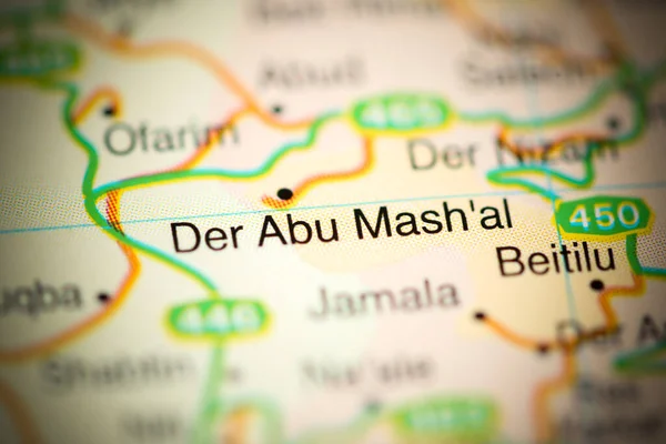 Der Abu Mash\'al on a geographical map of Israel