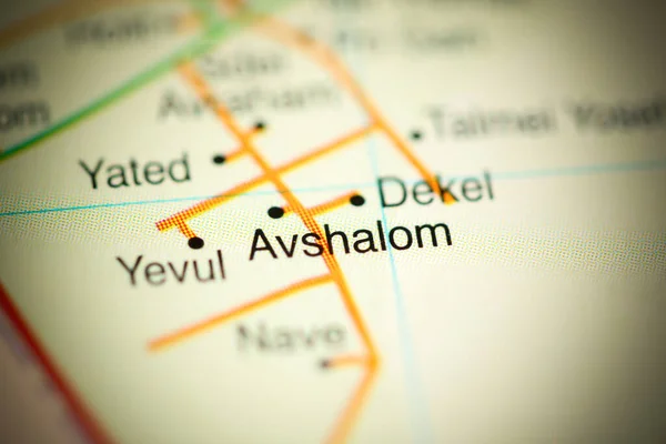 Avshalom Auf Einer Geografischen Landkarte Von Israel — Stockfoto