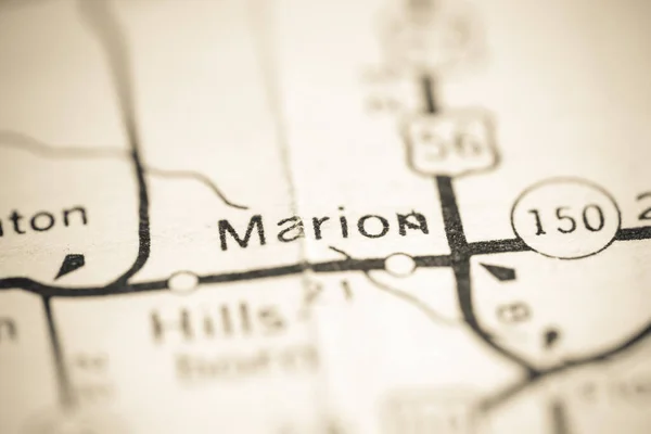 Маріон Канзас Сша Географічній Карті — стокове фото