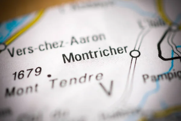 Montricher Geographical Map Switzerland — Stock Photo, Image