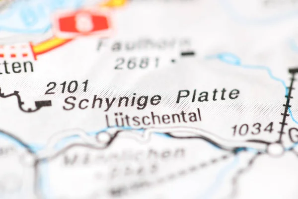 Schynige Platte Mapa Geográfico Suiza — Foto de Stock