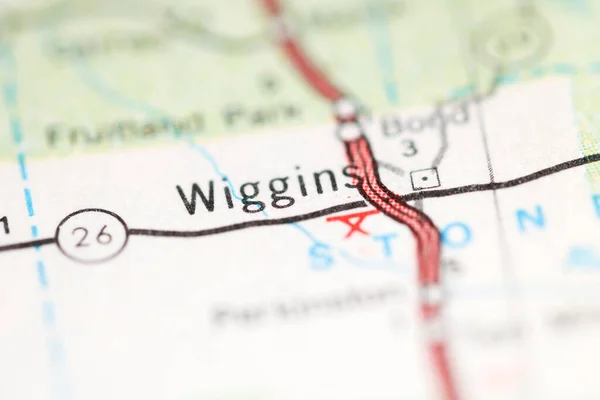 Wiggins Mississippi Eua Sobre Mapa Geografia — Fotografia de Stock