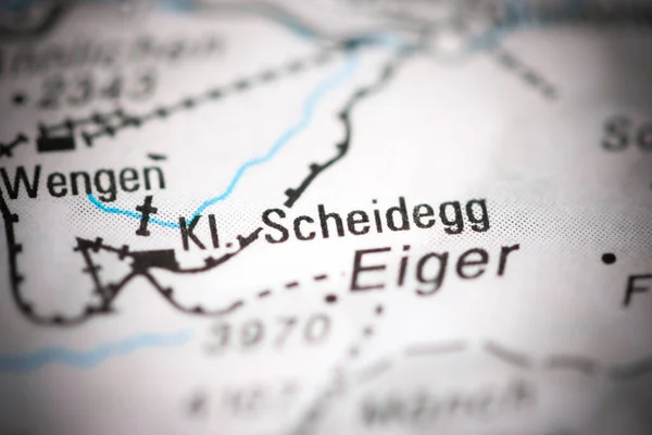 Scheidegg Mapa Geográfico Suiza — Foto de Stock