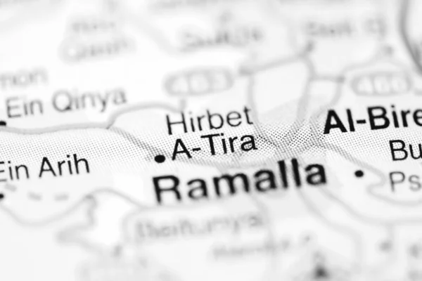 Hirbet A-Tira on a geographical map of Israel