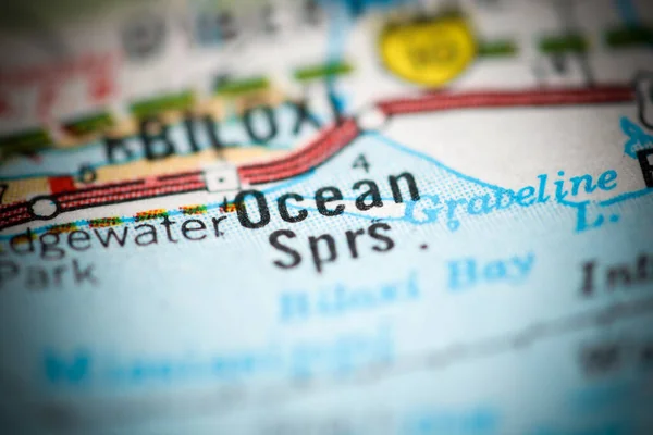 Ocean Springs. Mississippi. USA on a geography map