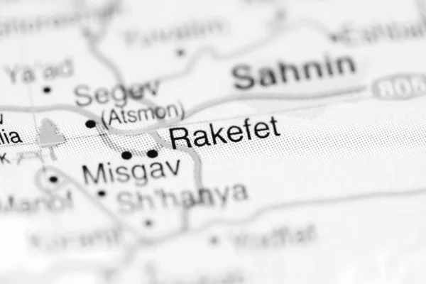 Rakefet on a geographical map of Israel