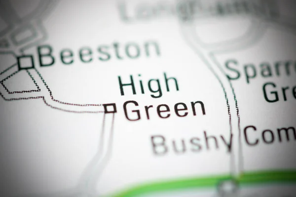 High Green Una Mappa Geografica Del Regno Unito — Foto Stock