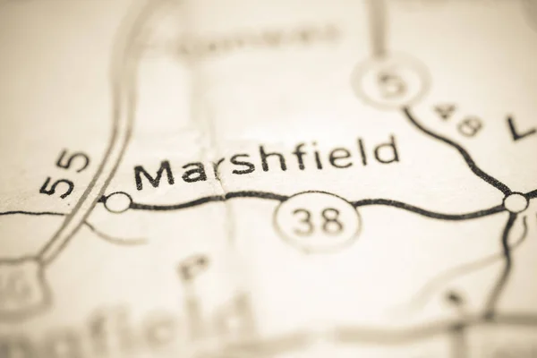 マーシフィールド ミズーリ州 地理地図上のアメリカ — ストック写真