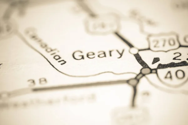 Geary Oklahoma Stati Uniti Una Mappa Geografica — Foto Stock
