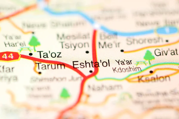 Eschta Auf Einer Geografischen Landkarte Israels — Stockfoto