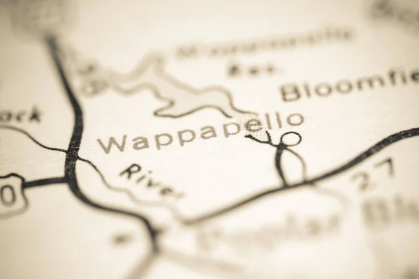 Wappapello Vagyok Missouriban Usa Egy Földrajzi Térképen — Stock Fotó