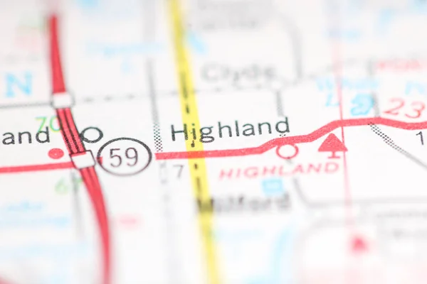Highland Michigan Eua Sobre Mapa Geografia — Fotografia de Stock