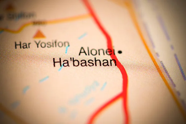 Alonei Bashan Auf Einer Geografischen Landkarte Von Israel — Stockfoto