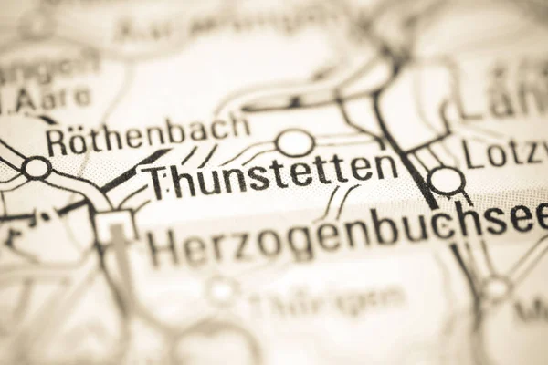 スイスの地理地図上のThunstetten — ストック写真