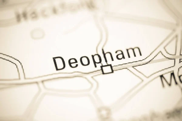 영국의 지도에 나오는 Deopham — 스톡 사진
