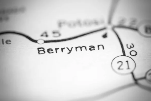Berryman Misuri Eeuu Mapa Geográfico — Foto de Stock