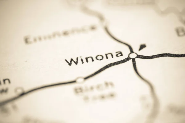 Winona Missouri Eua Sobre Mapa Geografia — Fotografia de Stock