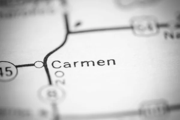 Carmen Oklahoma Eua Sobre Mapa Geografia — Fotografia de Stock