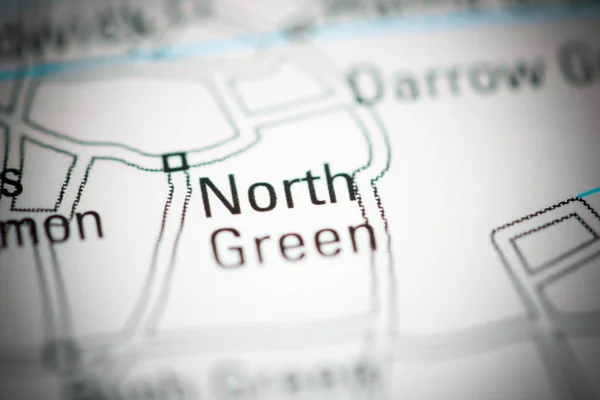 Verde Norte Mapa Geográfico Reino Unido — Fotografia de Stock