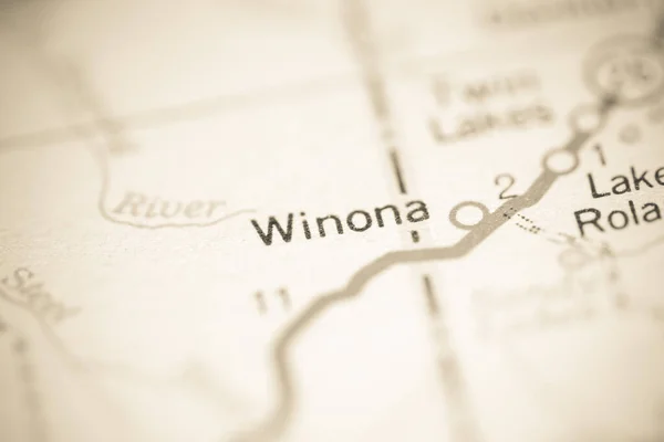 Winona Michigan États Unis Sur Une Carte Géographique — Photo