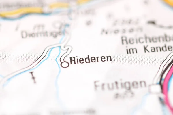 Riederen Mapa Geográfico Suiza — Foto de Stock