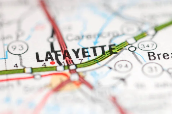 Lafayette Louisiana Eua Sobre Mapa Geografia — Fotografia de Stock