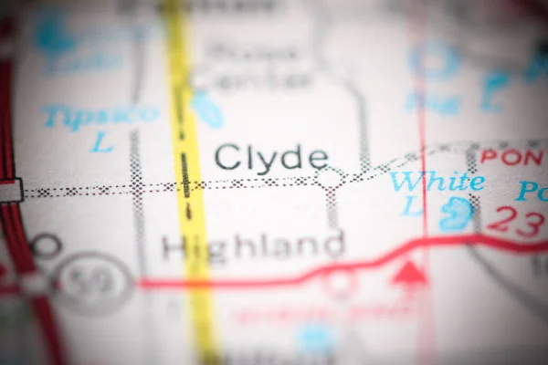 Clyde Michigan Eua Sobre Mapa Geografia — Fotografia de Stock