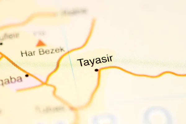 Tayasir on a geographical map of Israel