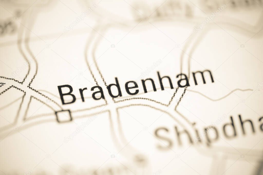 Bradenham on a geographical map of UK