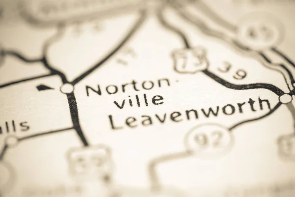 Нортонвілль Канзас Сша Географічній Карті — стокове фото