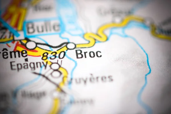 Broc Geographical Map Switzerland — Stock Photo, Image