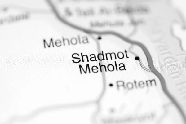 Shadmot Mehola Una Mappa Geografica Israele — Foto Stock